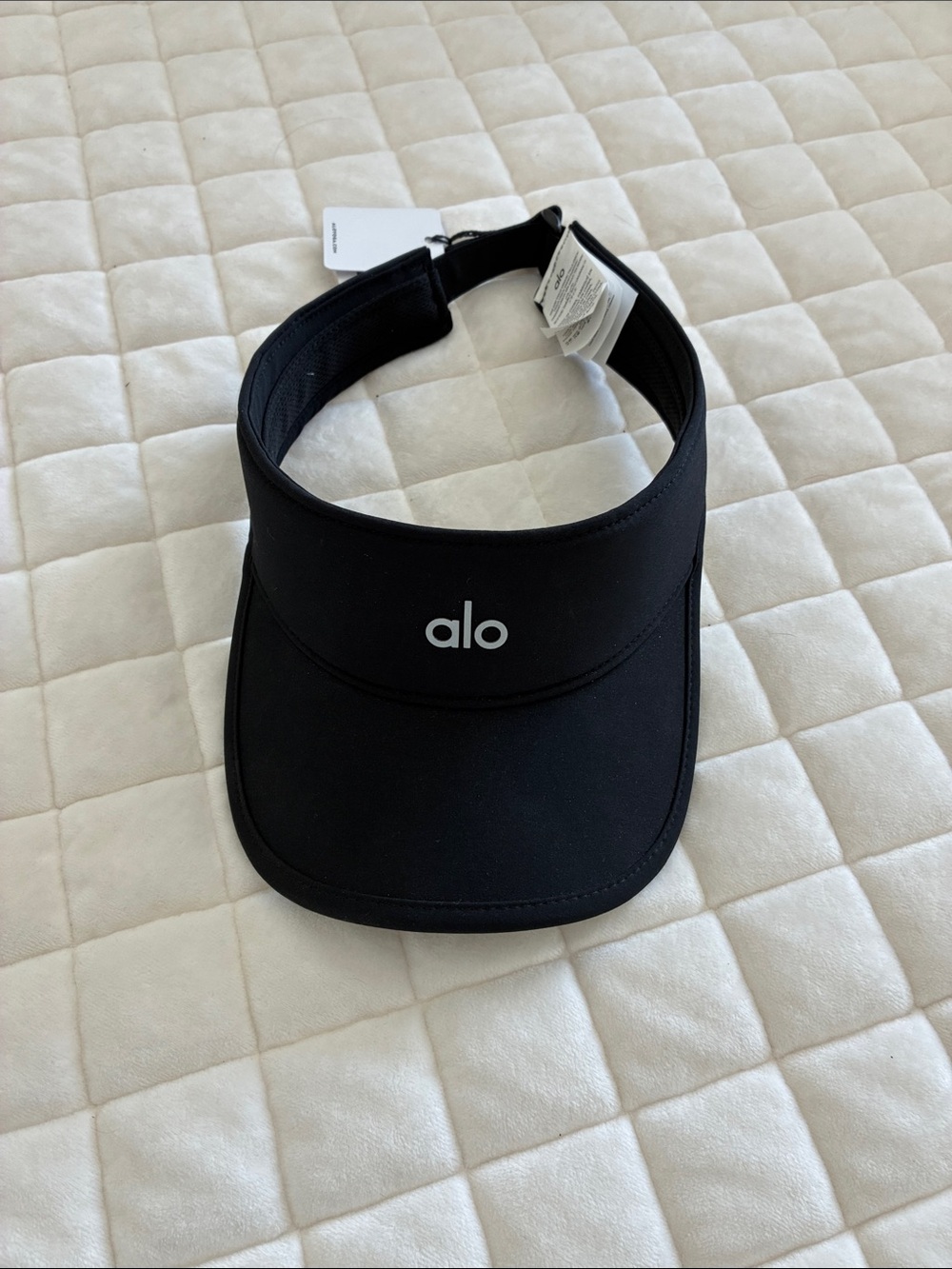 ALO Yoga Kids Black Visor with White Logo